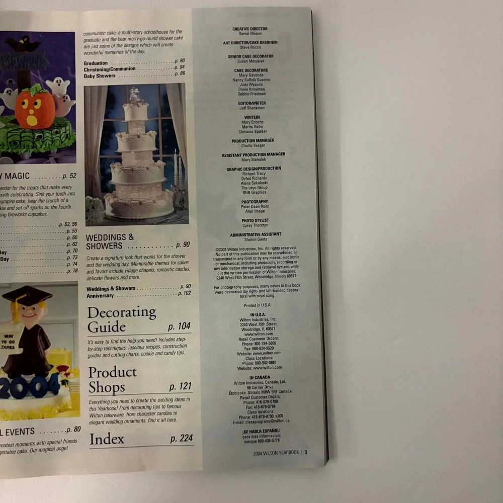 Wilton 2004 Yearbook Cake Decorating Book Birthday Wedding Cake Ideas PB